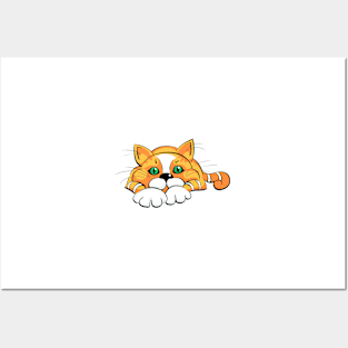 orange cat Posters and Art